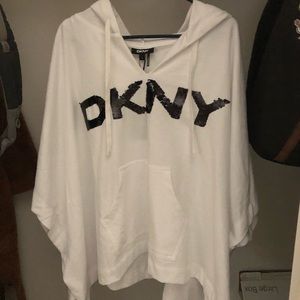 DKNY White Hooded Top
